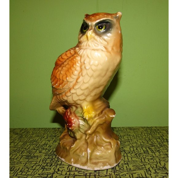 Vintage Ceramic Great Horned Owl Figurine 1960s collectible kitsch retro - Picture 7 of 12